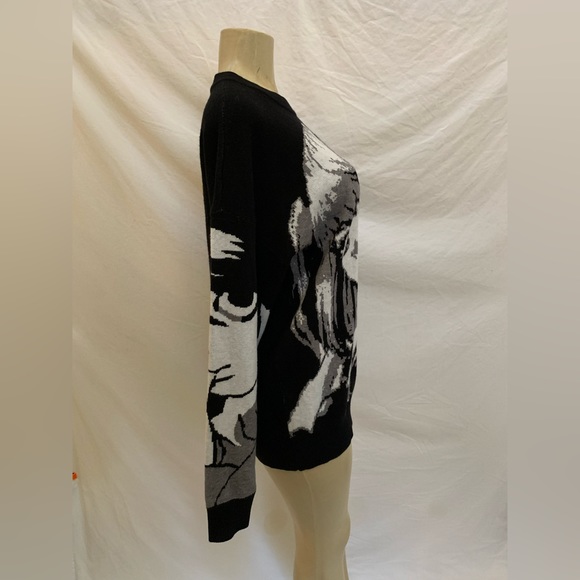 Black Air Unisex Size Large Black & White Knit Anime Crewneck Sweater - Picture 3 of 10